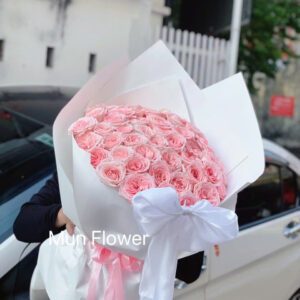 Bó Hoa Hồng Hồng Pastel Cao Cấp Phong Cách Hiện Đại