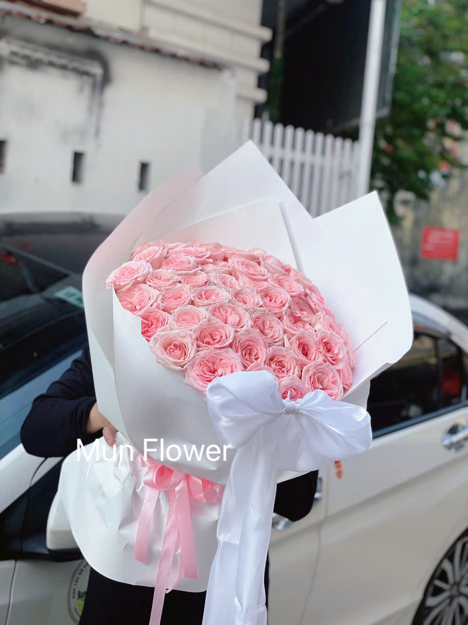 Bó Hoa Hồng Hồng Pastel Cao Cấp Phong Cách Hiện Đại