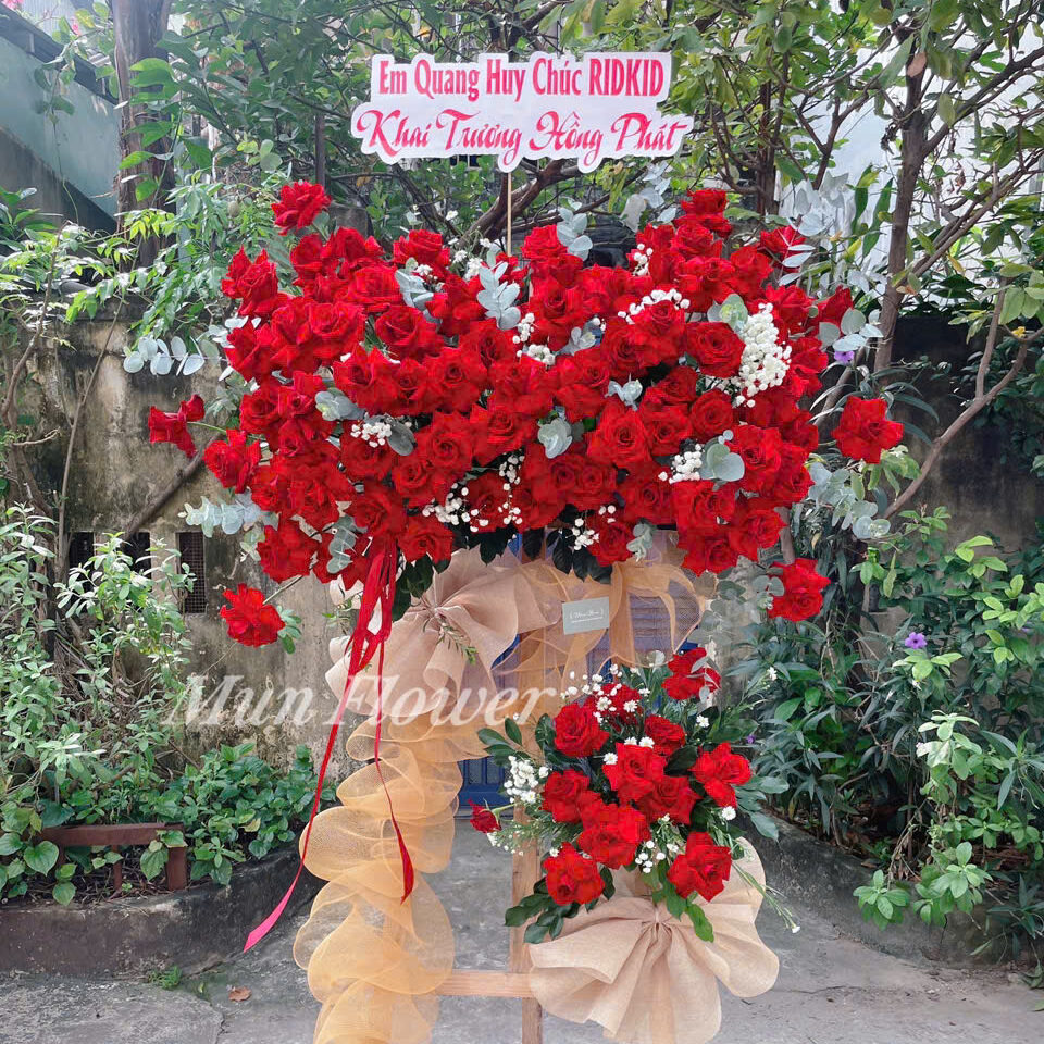 Kệ Hoa Hồng Đỏ Khai Trương Thành Công Rực Rỡ